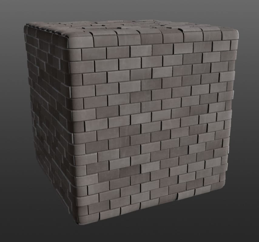 Brick material authored in Quixel Mixer