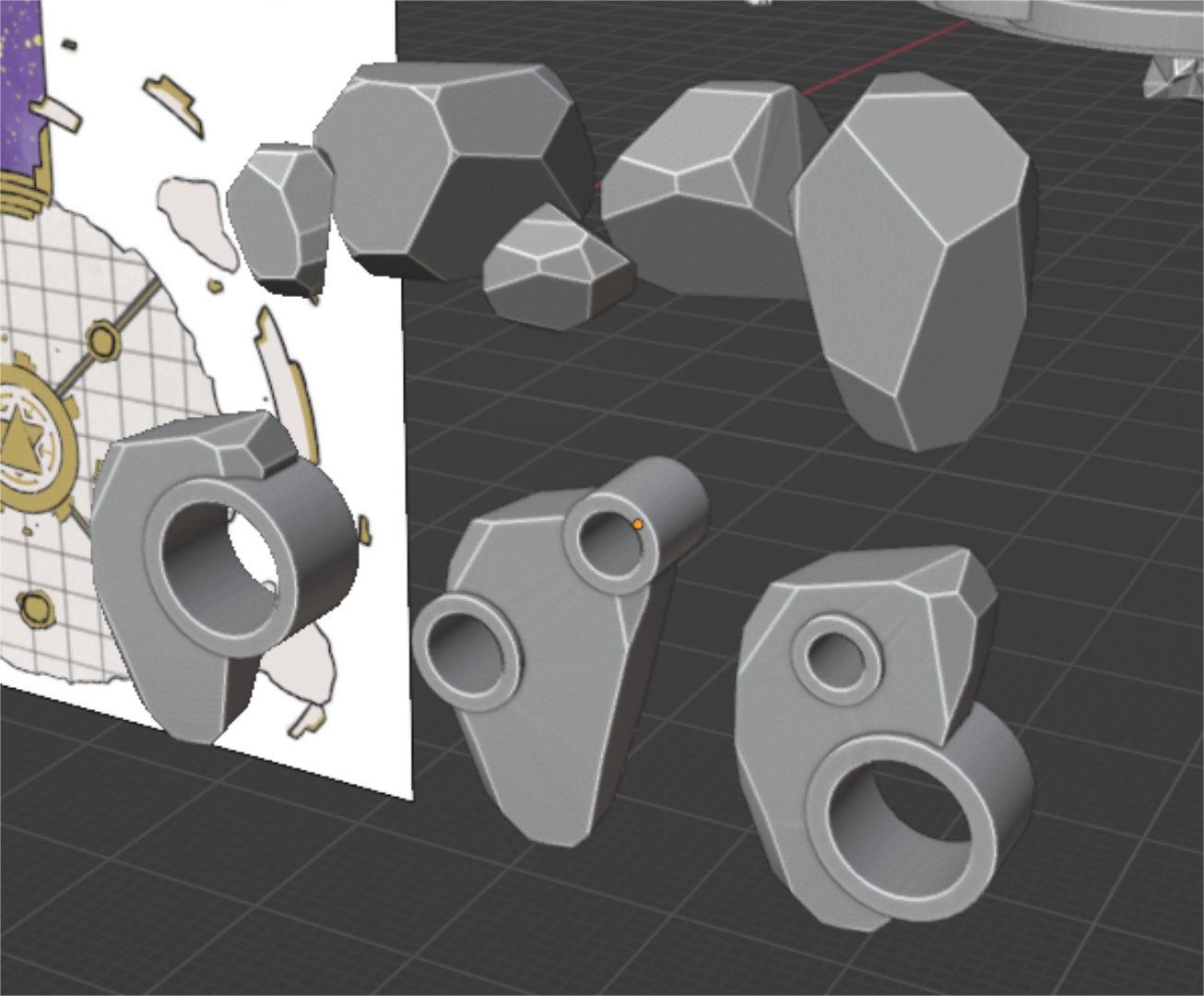 Blender rocks and terrain assets
