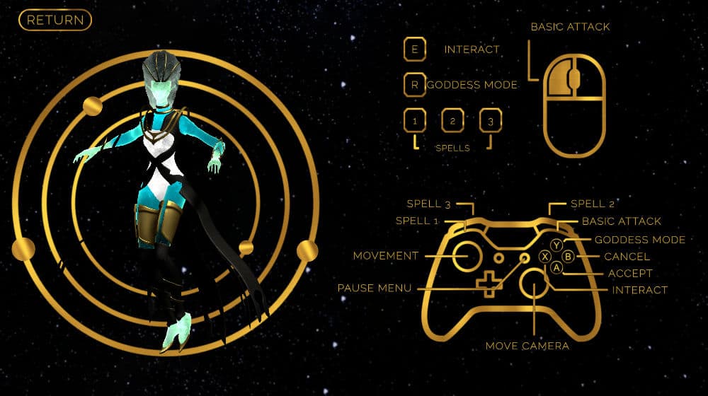 Controls screen