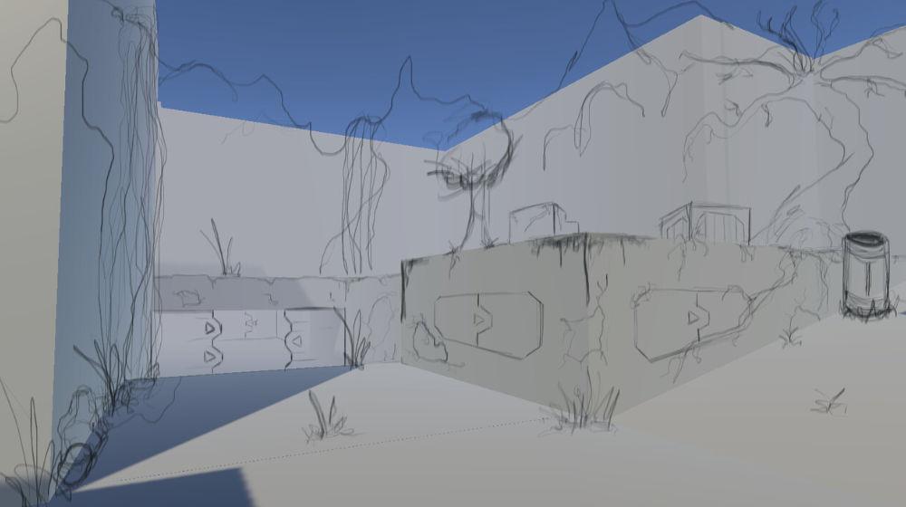 Blockout of the original map structure