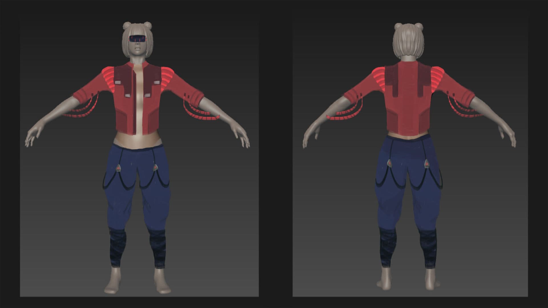 Clothing modeled in 3ds Max