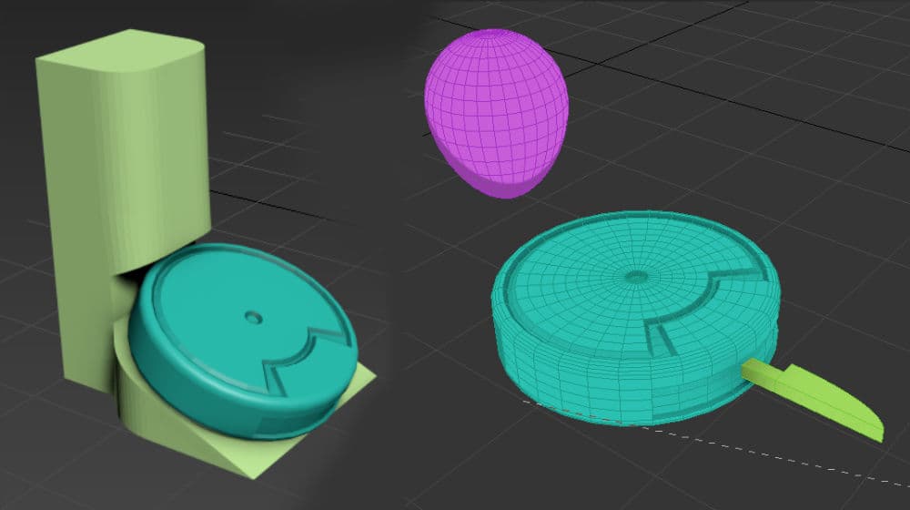 Cleaning robot and bathroom props