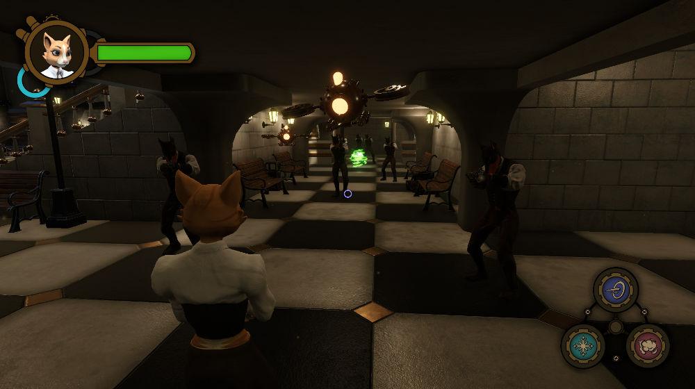 Claws Out — in-game shot of the steampunk sewers