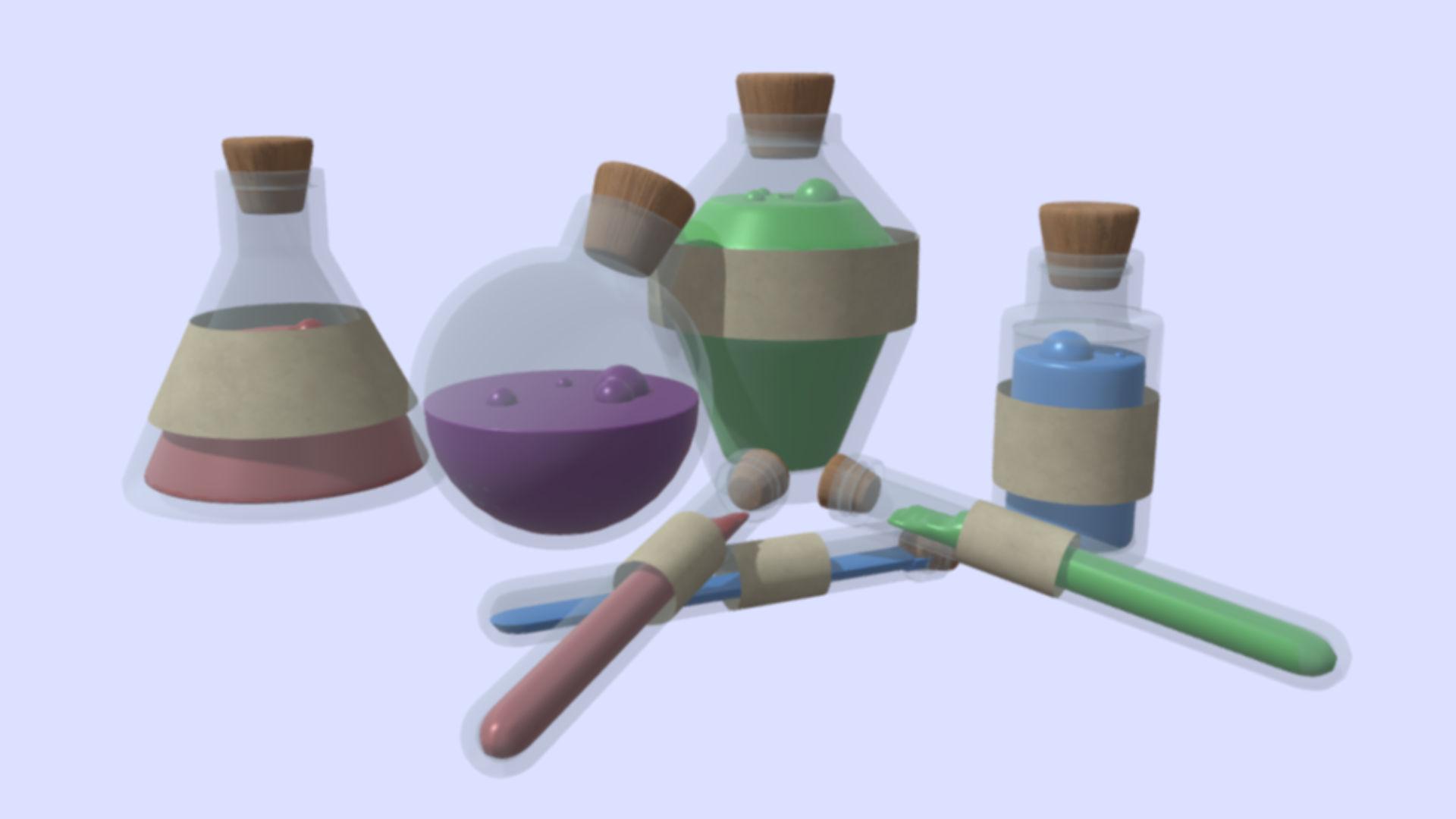 Potion set — final render